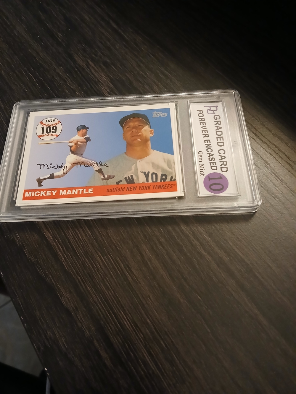 Topps Mickey Mantle Comnerative— Graded Gem Mint 10